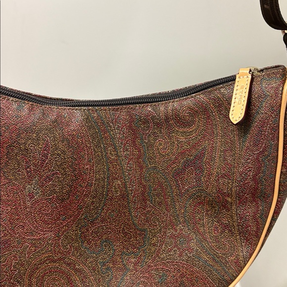 Etro Paisley Crossbody Shoulder Bag w/ Adjustable Brown Webbed Strap 2021 Model - Picture 2 of 7
